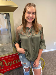 Gracelynn Floral Lace Blouse