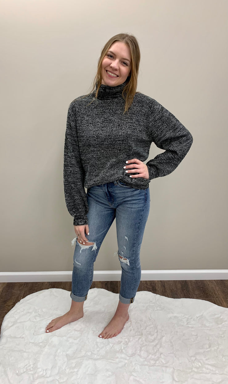 Kate Black Turtleneck Sweater