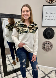 Claire Camo Fleece Sweater