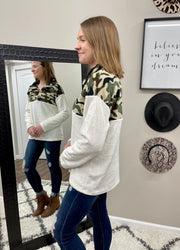 Claire Camo Fleece Sweater