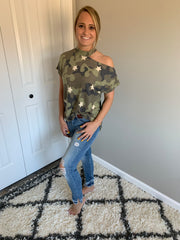 Jemma Camo Top