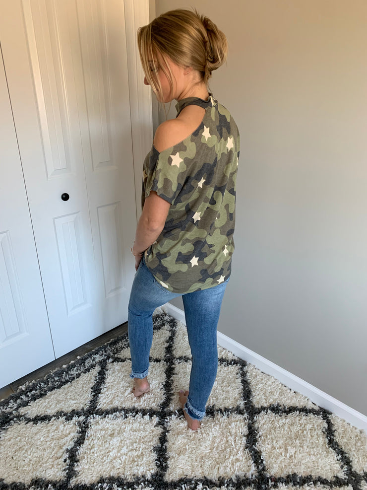 Jemma Camo Top