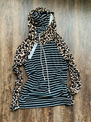 Christy Striped Leopard Hoodie